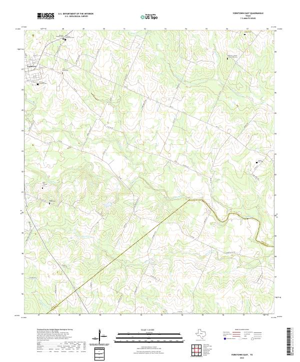 US Topo 7.5-minute map for Yorktown East TX