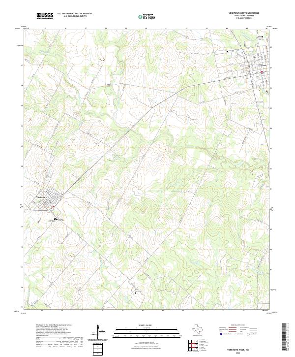 US Topo 7.5-minute map for Yorktown West TX