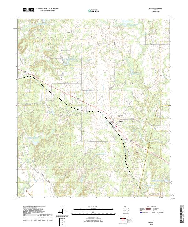 US Topo 7.5-minute map for Zephyr TX