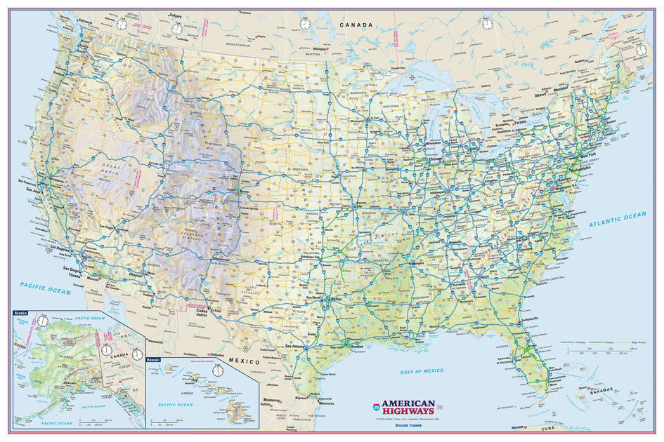 USA Highway Map – American Map Store