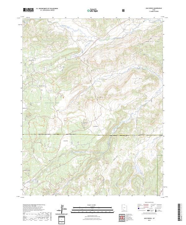 US Topo 7.5-minute map for Asay Bench UT