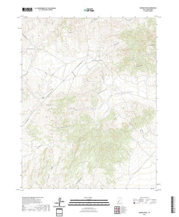 US Topo 7.5-minute map for Baboon Peak UT