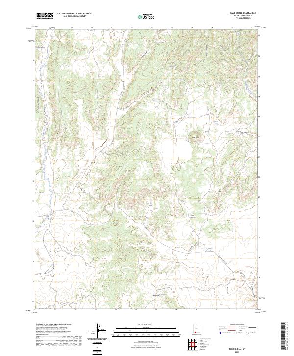 US Topo 7.5-minute map for Bald Knoll UT