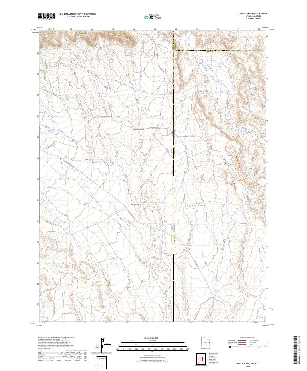 US Topo 7.5-minute map for Bar X Wash UTCO