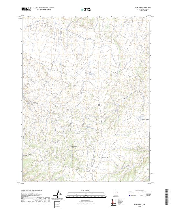 US Topo 7.5-minute map for Bates Knolls UT