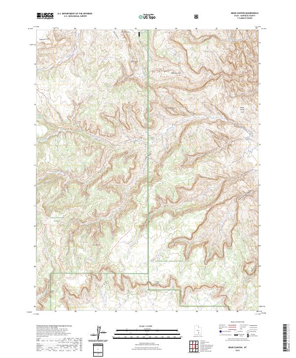 US Topo 7.5-minute map for Bear Canyon UT