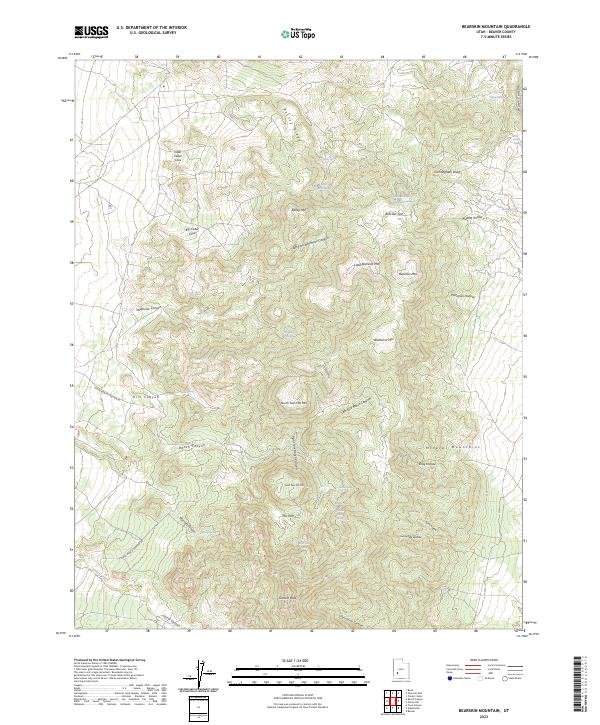 US Topo 7.5-minute map for Bearskin Mountain UT