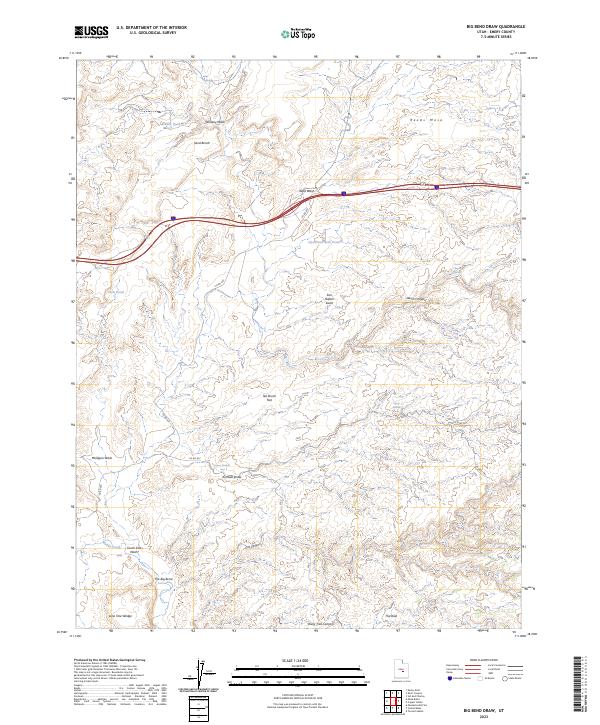 US Topo 7.5-minute map for Big Bend Draw UT