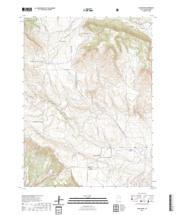 US Topo 7.5-minute map for Blair Basin UT