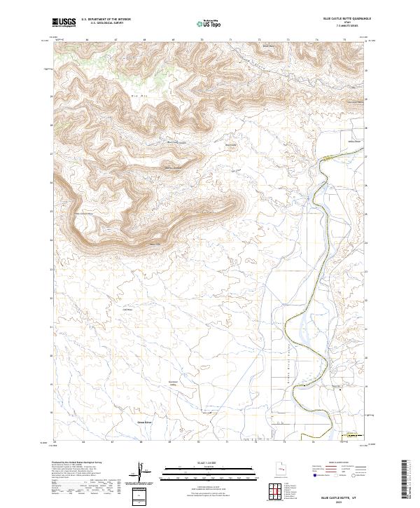 US Topo 7.5-minute map for Blue Castle Butte UT