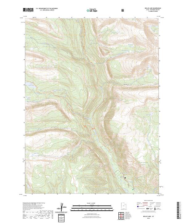 US Topo 7.5-minute map for Bollie Lake UT