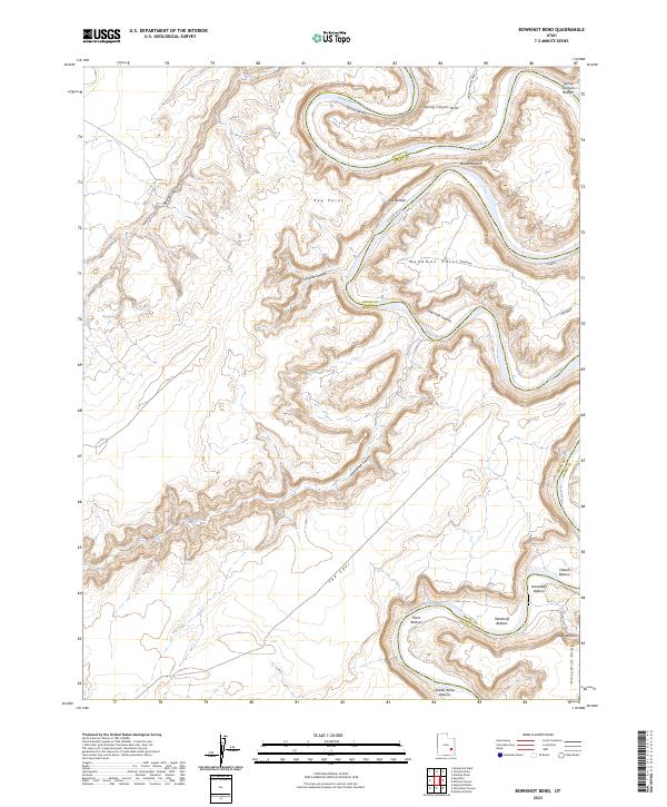 US Topo 7.5-minute map for Bowknot Bend UT