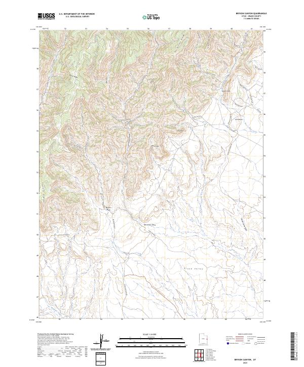 US Topo 7.5-minute map for Bryson Canyon UT