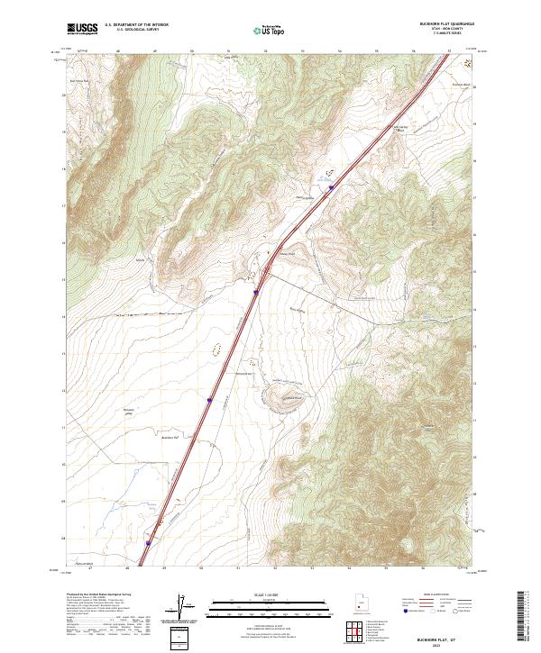 US Topo 7.5-minute map for Buckhorn Flat UT