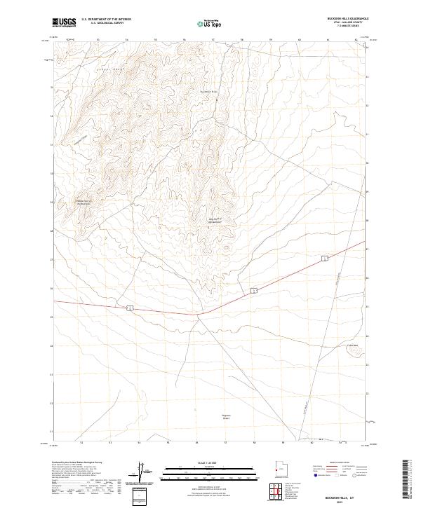 US Topo 7.5-minute map for Buckskin Hills UT