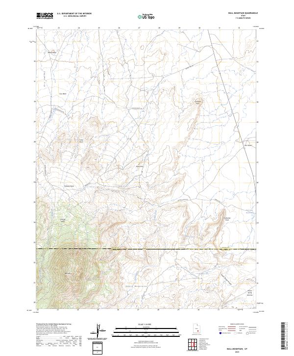 US Topo 7.5-minute map for Bull Mountain UT