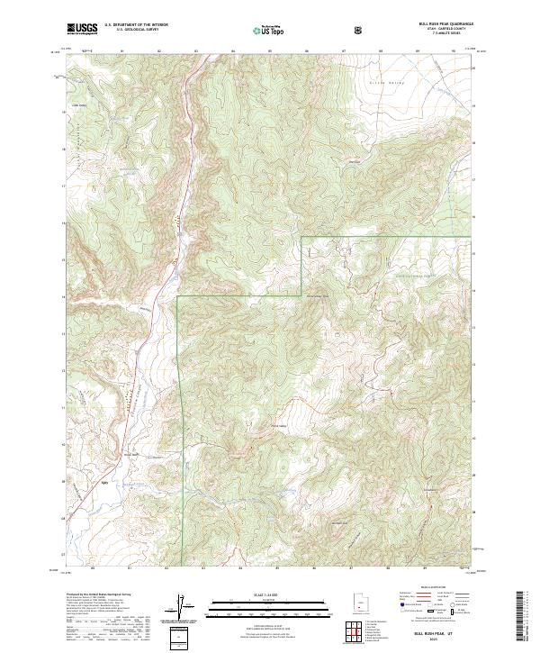 US Topo 7.5-minute map for Bull Rush Peak UT