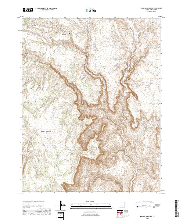 US Topo 7.5-minute map for Bull Valley Gorge UT