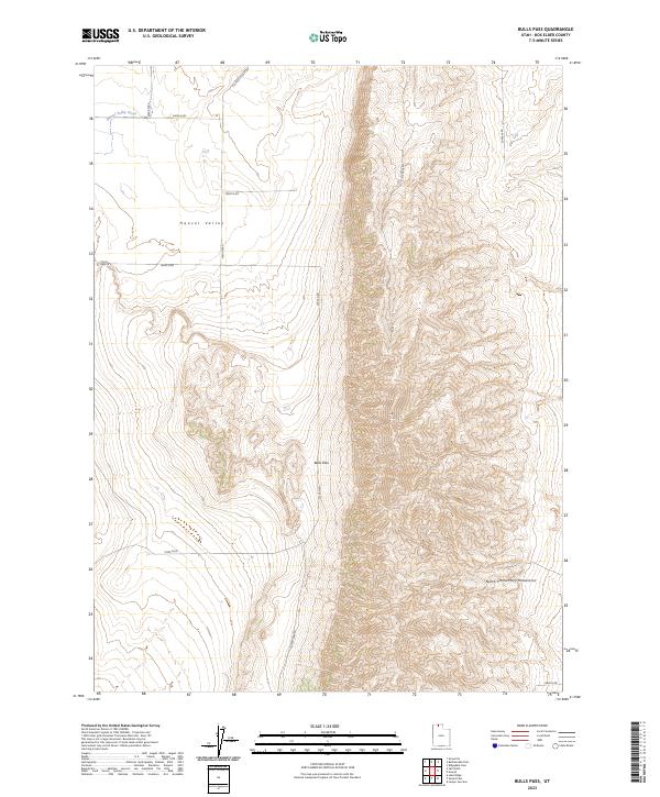 US Topo 7.5-minute map for Bulls Pass UT