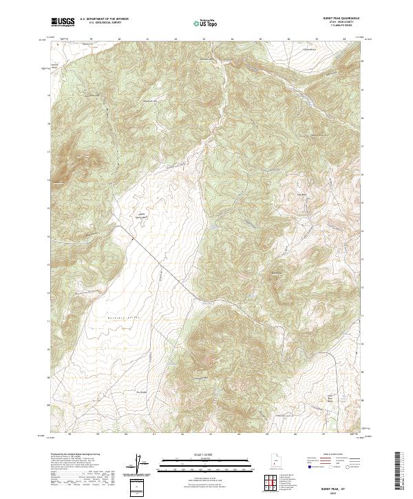 US Topo 7.5-minute map for Burnt Peak UT