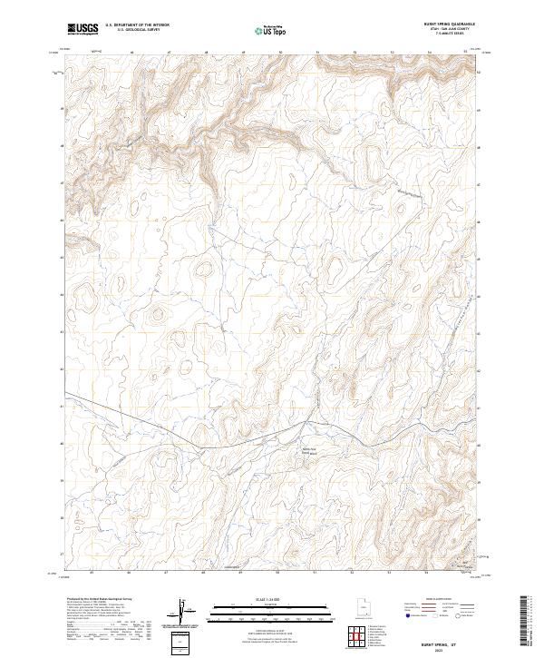 US Topo 7.5-minute map for Burnt Spring UT