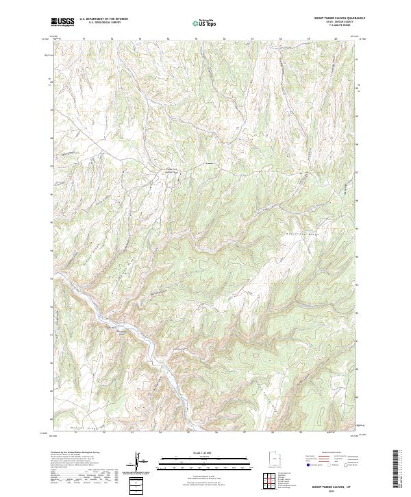 US Topo 7.5-minute map for Burnt Timber Canyon UT