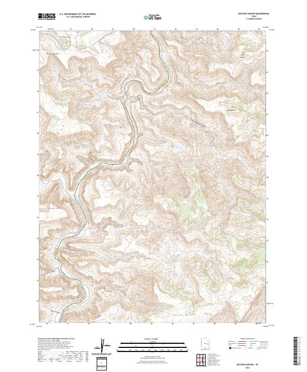 US Topo 7.5-minute map for Butler Canyon UT