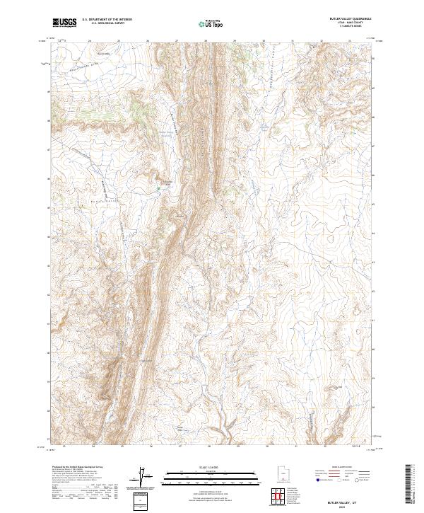 US Topo 7.5-minute map for Butler Valley UT