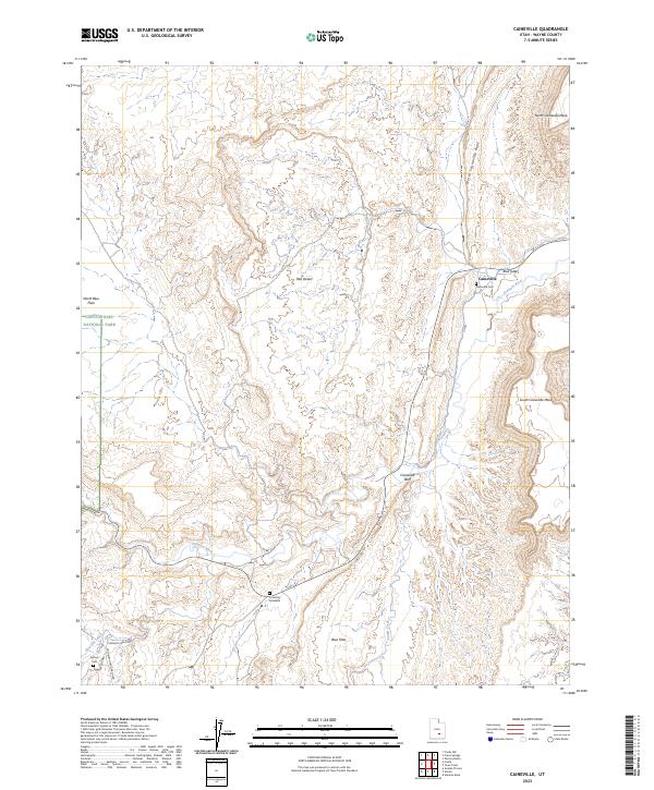 US Topo 7.5-minute map for Caineville UT