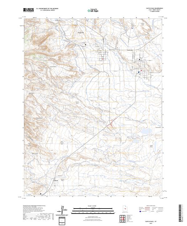 US Topo 7.5-minute map for Castle Dale UT