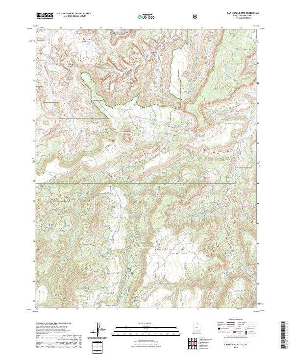 US Topo 7.5-minute map for Cathedral Butte UT