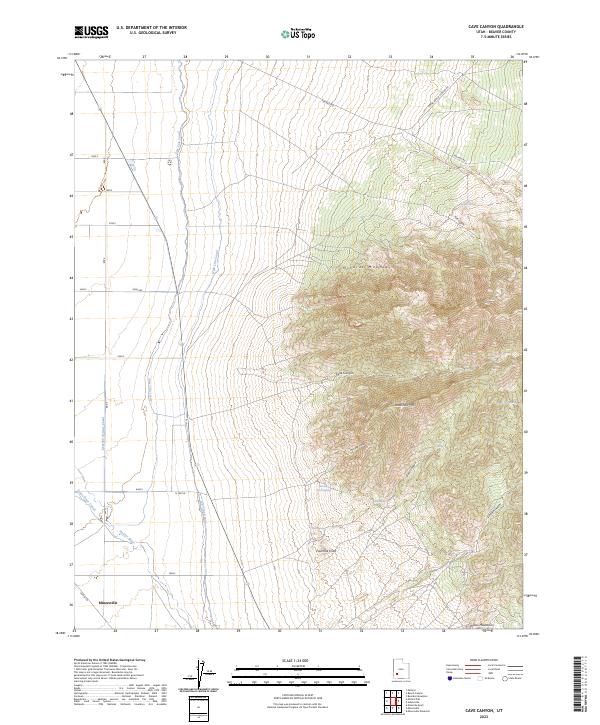 US Topo 7.5-minute map for Cave Canyon UT