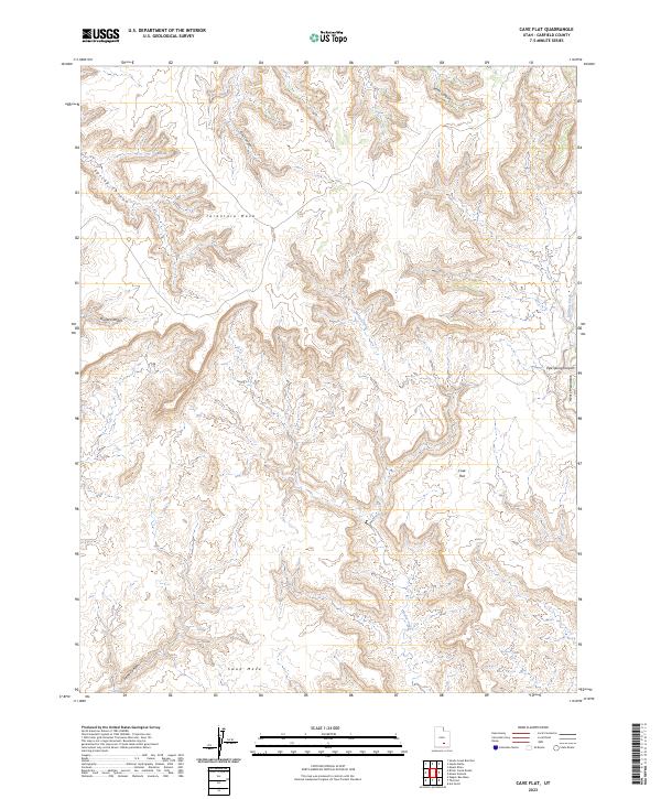 US Topo 7.5-minute map for Cave Flat UT