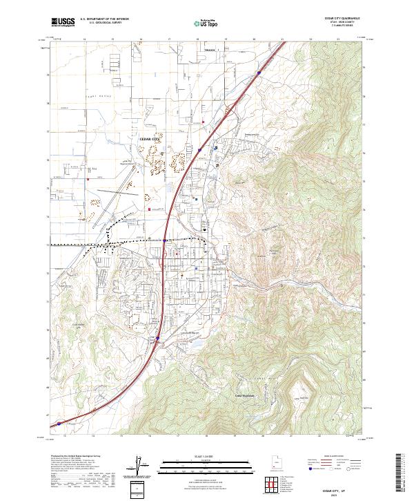 US Topo 7.5-minute map for Cedar City UT