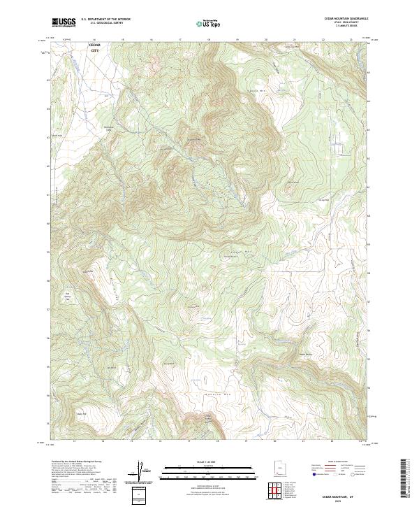 US Topo 7.5-minute map for Cedar Mountain UT