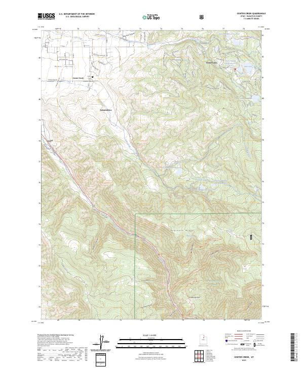 US Topo 7.5-minute map for Center Creek UT