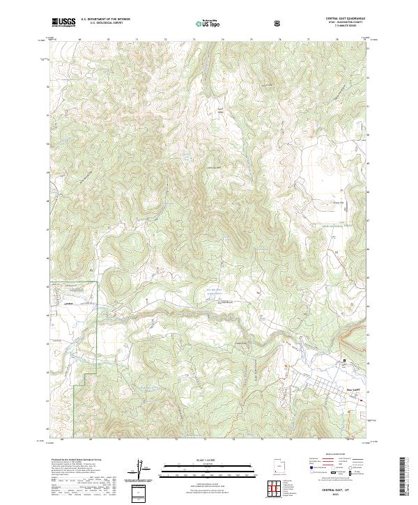 US Topo 7.5-minute map for Central East UT