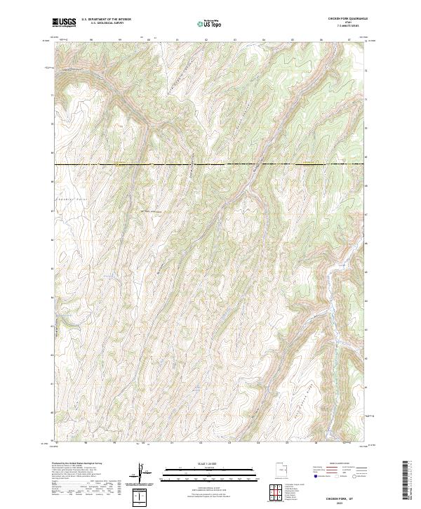 US Topo 7.5-minute map for Chicken Fork UT