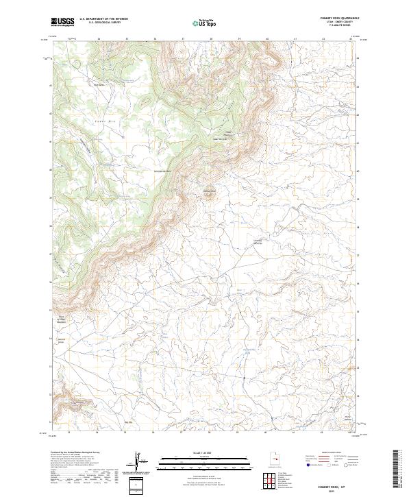 US Topo 7.5-minute map for Chimney Rock UT