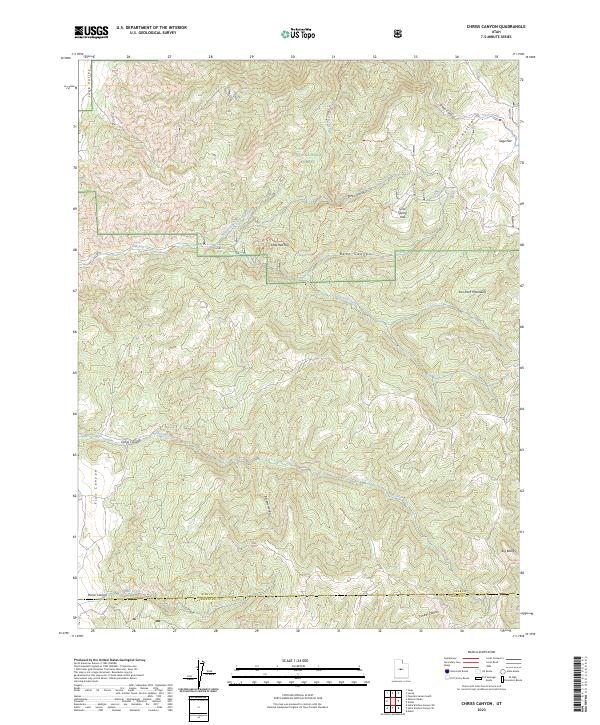 US Topo 7.5-minute map for Chriss Canyon UT