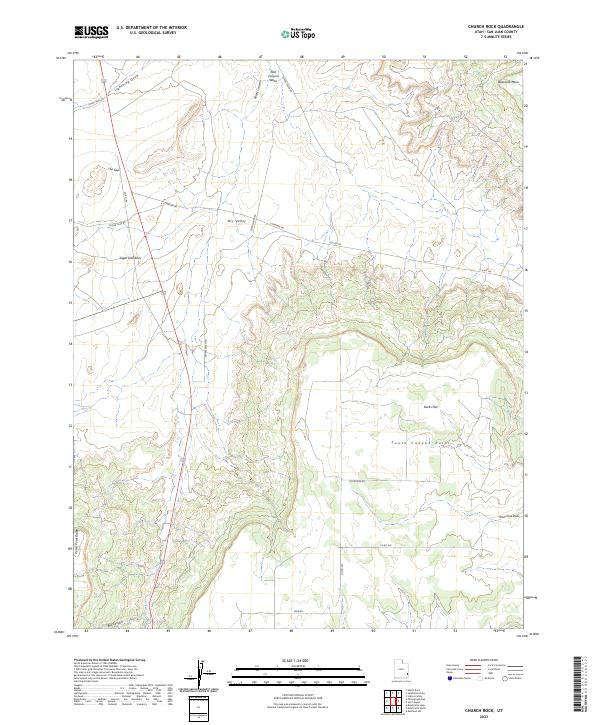 US Topo 7.5-minute map for Church Rock UT