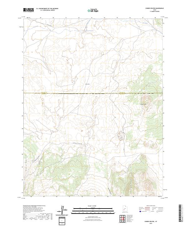 US Topo 7.5-minute map for Cinder Crater UT