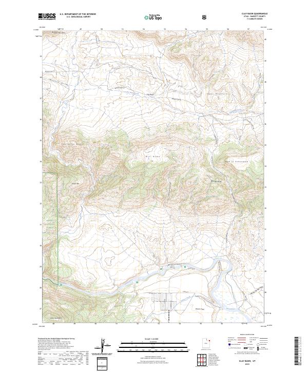 US Topo 7.5-minute map for Clay Basin UT