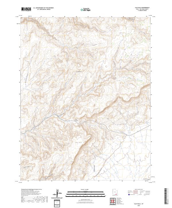 US Topo 7.5-minute map for Clay Hills UT