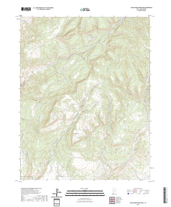 US Topo 7.5-minute map for Clear Creek Mountain UT