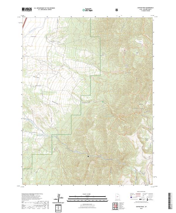 US Topo 7.5-minute map for Coffee Peak UT