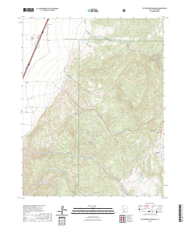 US Topo 7.5-minute map for Cottonwood Mountain UT