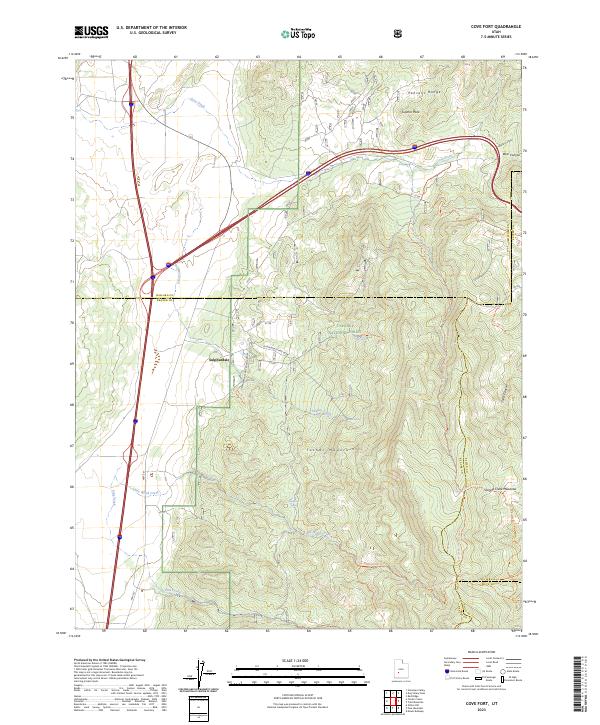 US Topo 7.5-minute map for Cove Fort UT