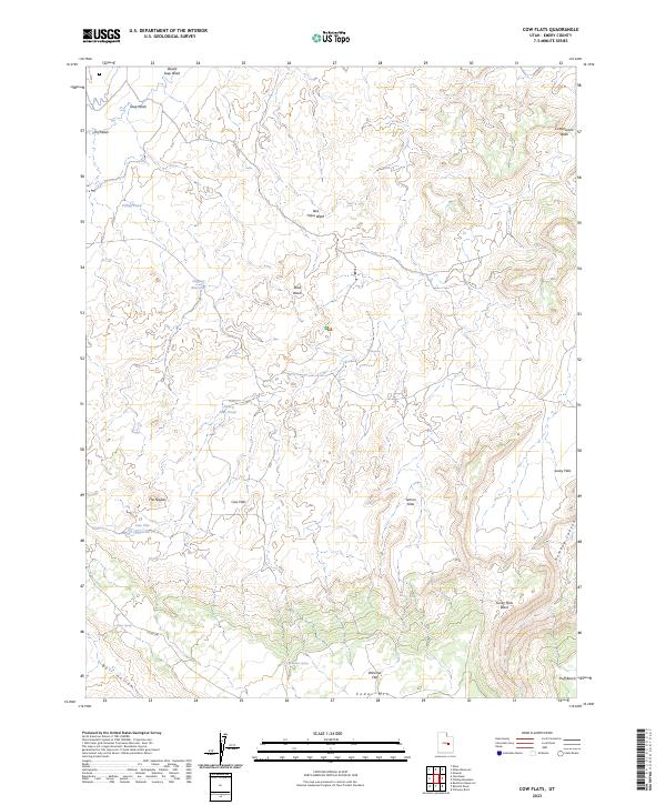 US Topo 7.5-minute map for Cow Flats UT