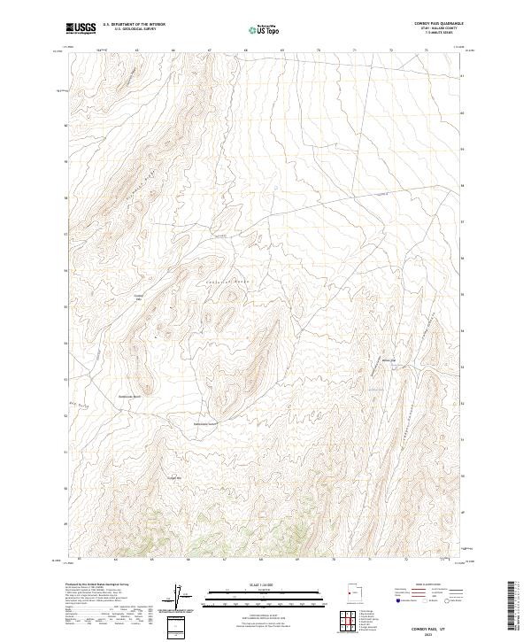 US Topo 7.5-minute map for Cowboy Pass UT